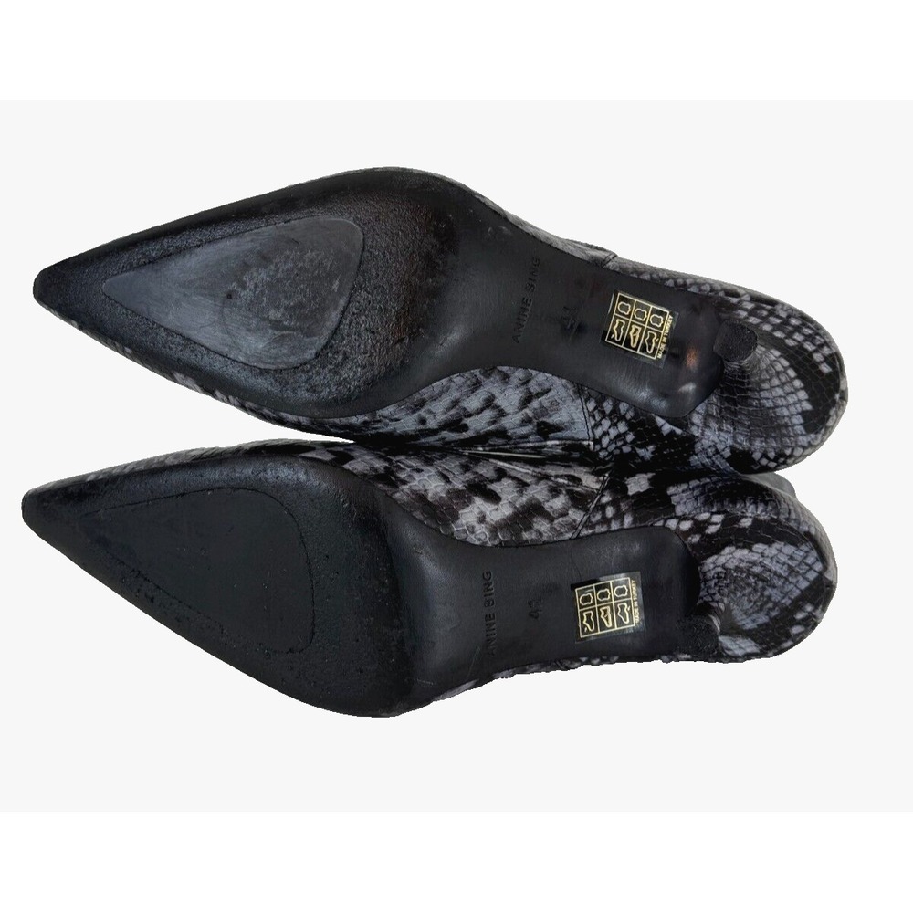 Anine Bing Ava Cloudy Boots Python Snake Pointed Toe Kitten Heel EU 41 US 10.5 - Picture 11 of 14